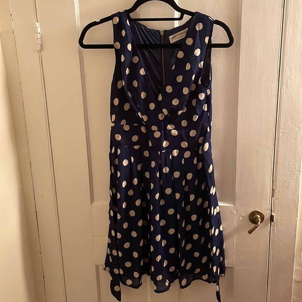 Navy polka dot dress NWT